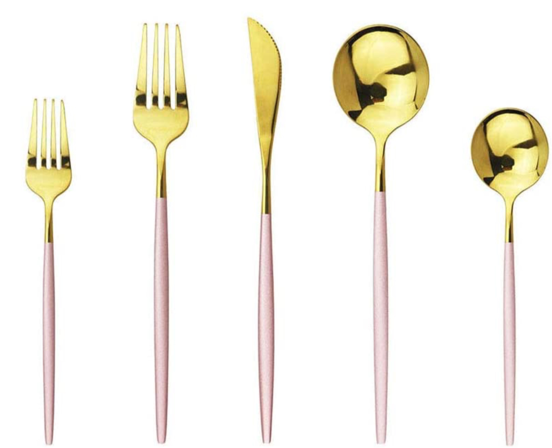 Flatware — Gold & Pink