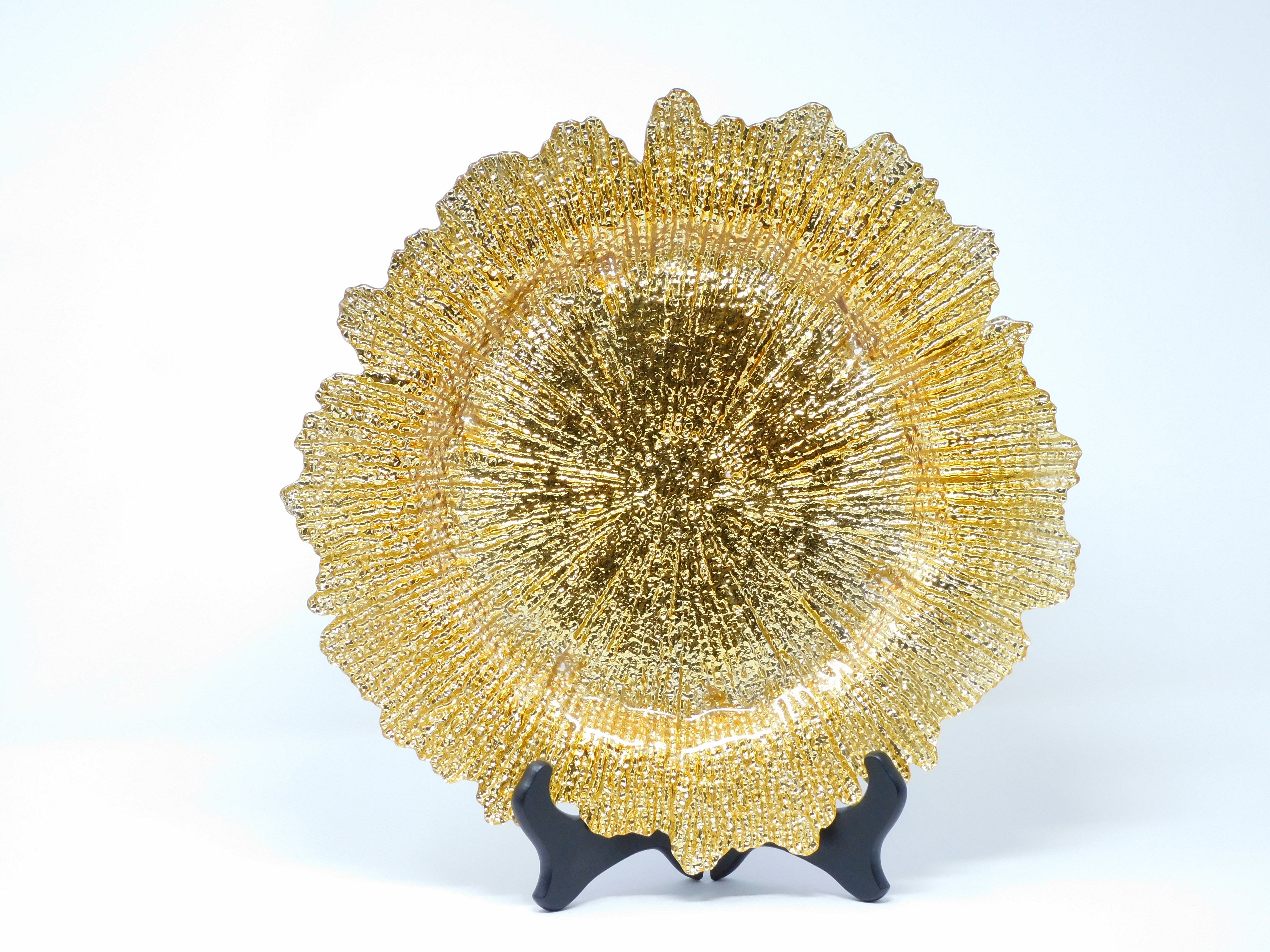 Glass Gold Reef Charger Plate 13"