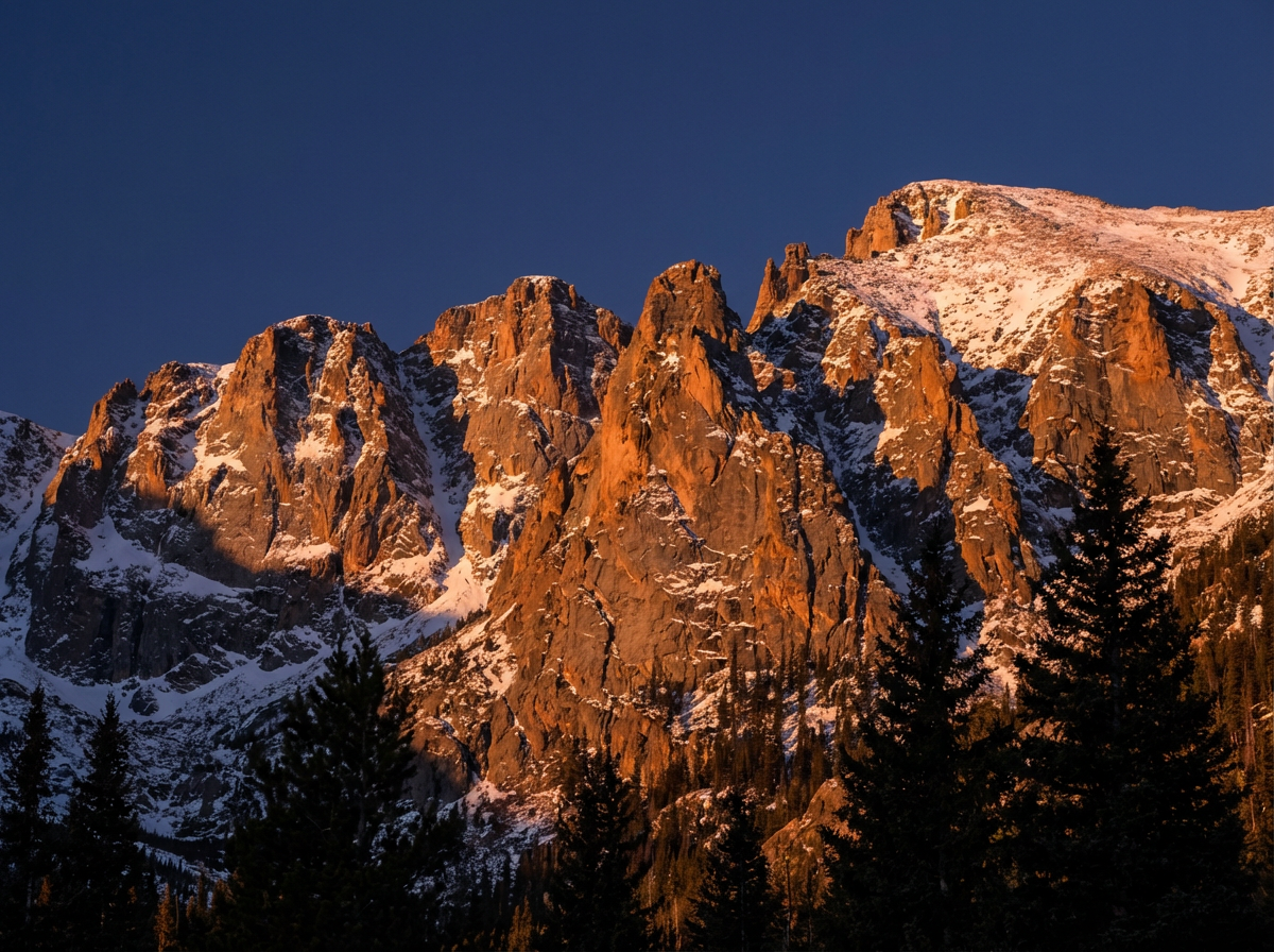 Colorado Rocky Mountain range with snow-capped peaks