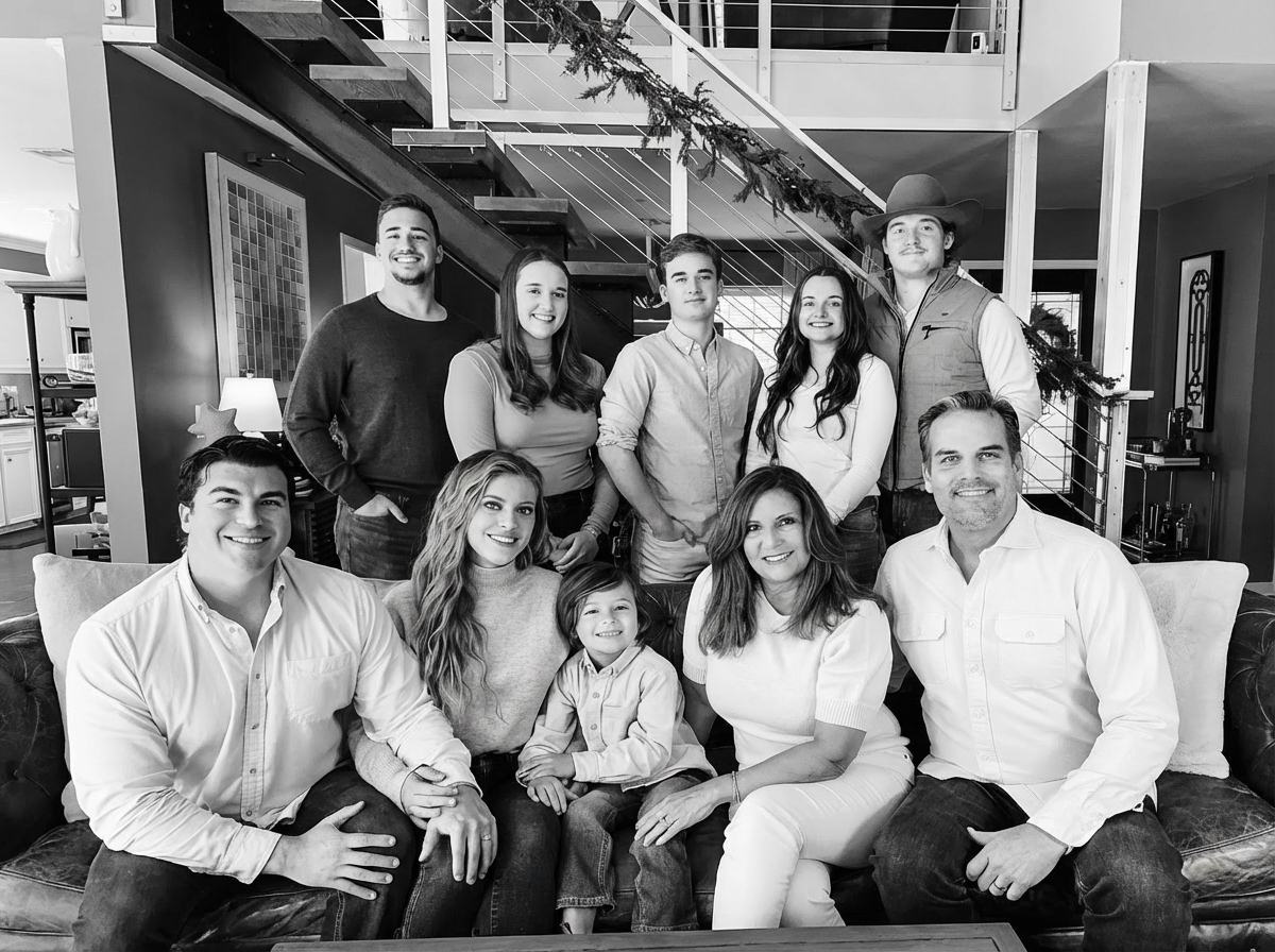 The Springer family — Steve and Terri Springer, founders of BLU Fine Menswear Houston