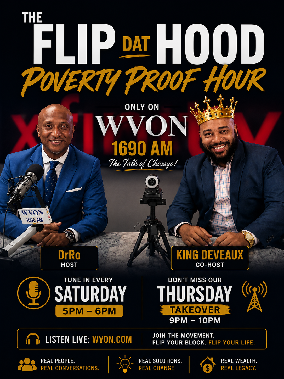 The FlipDatHood Poverty Proof Hour - WVON 1690 AM - DrRo and King Deveaux