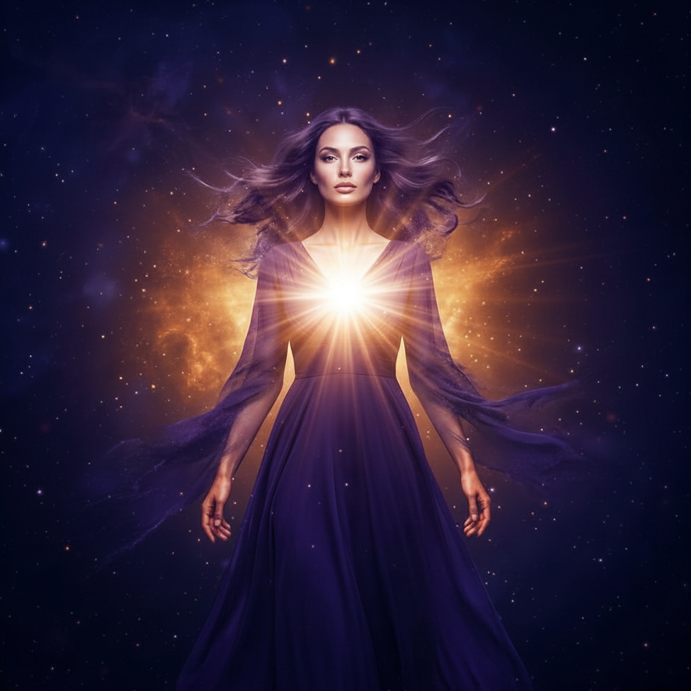 The Sovereign Woman — light bursting from within