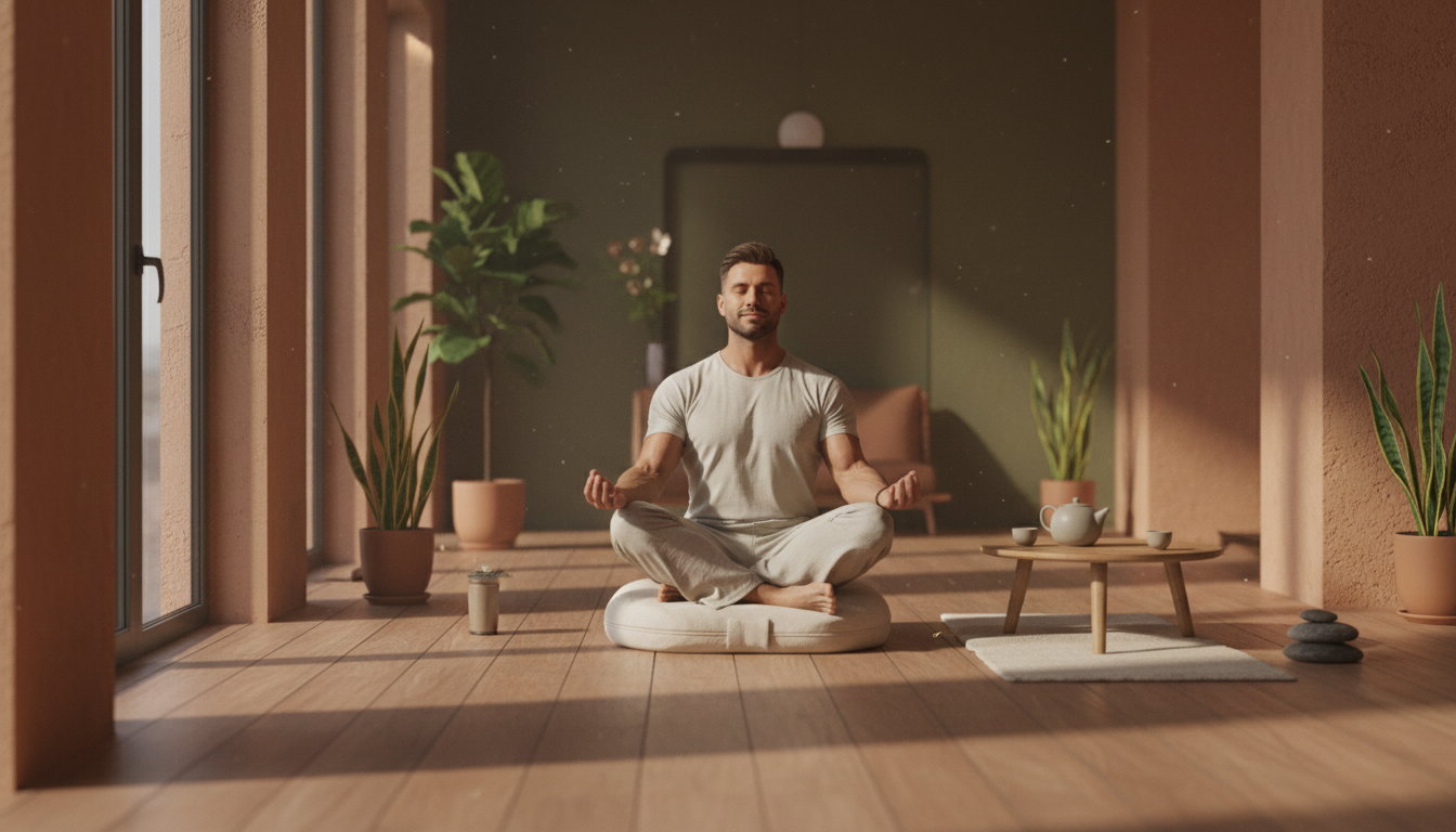 Man relaxing in a wellness space — massage as mental health for Canadian men