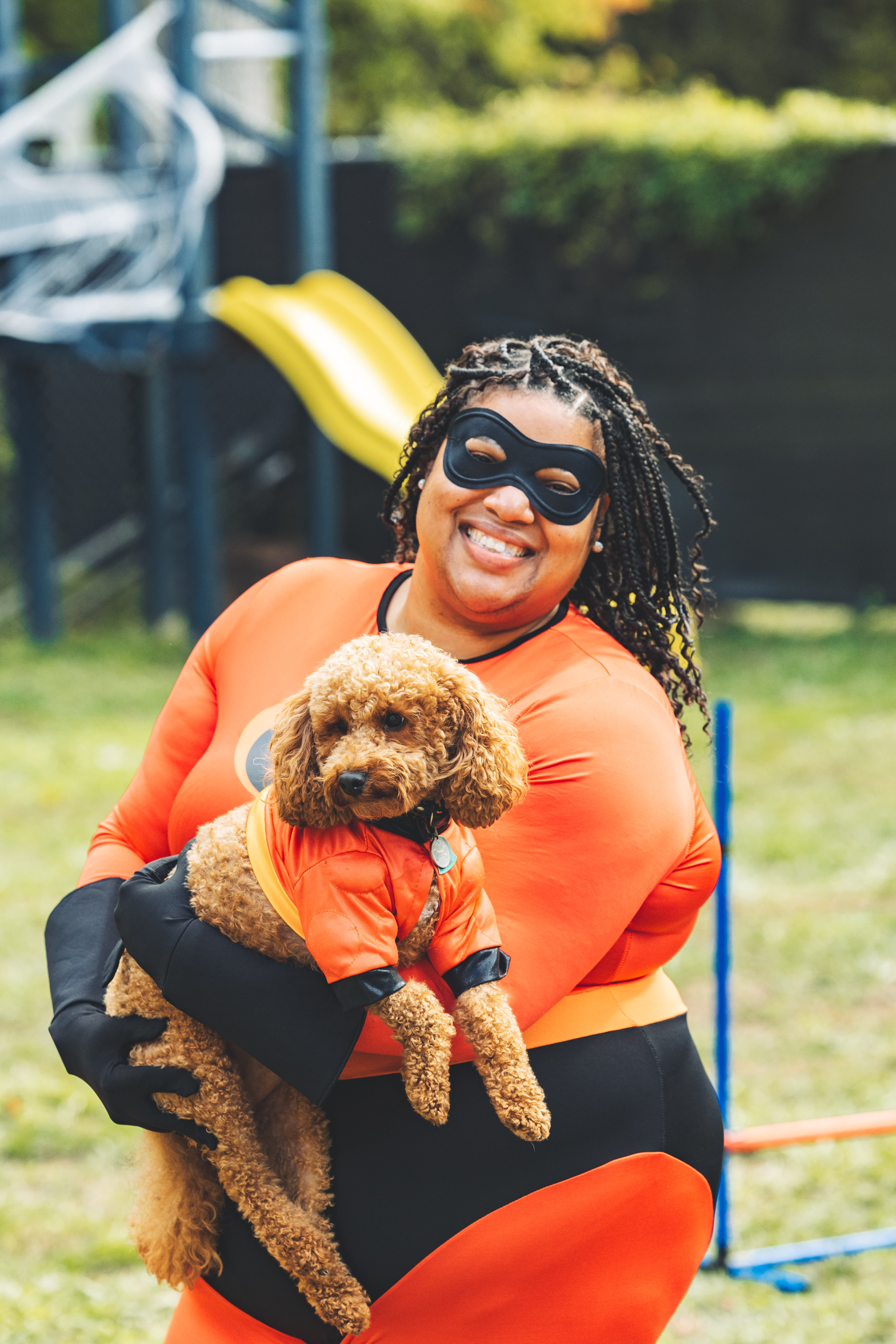 Incredibles costume with matching pup