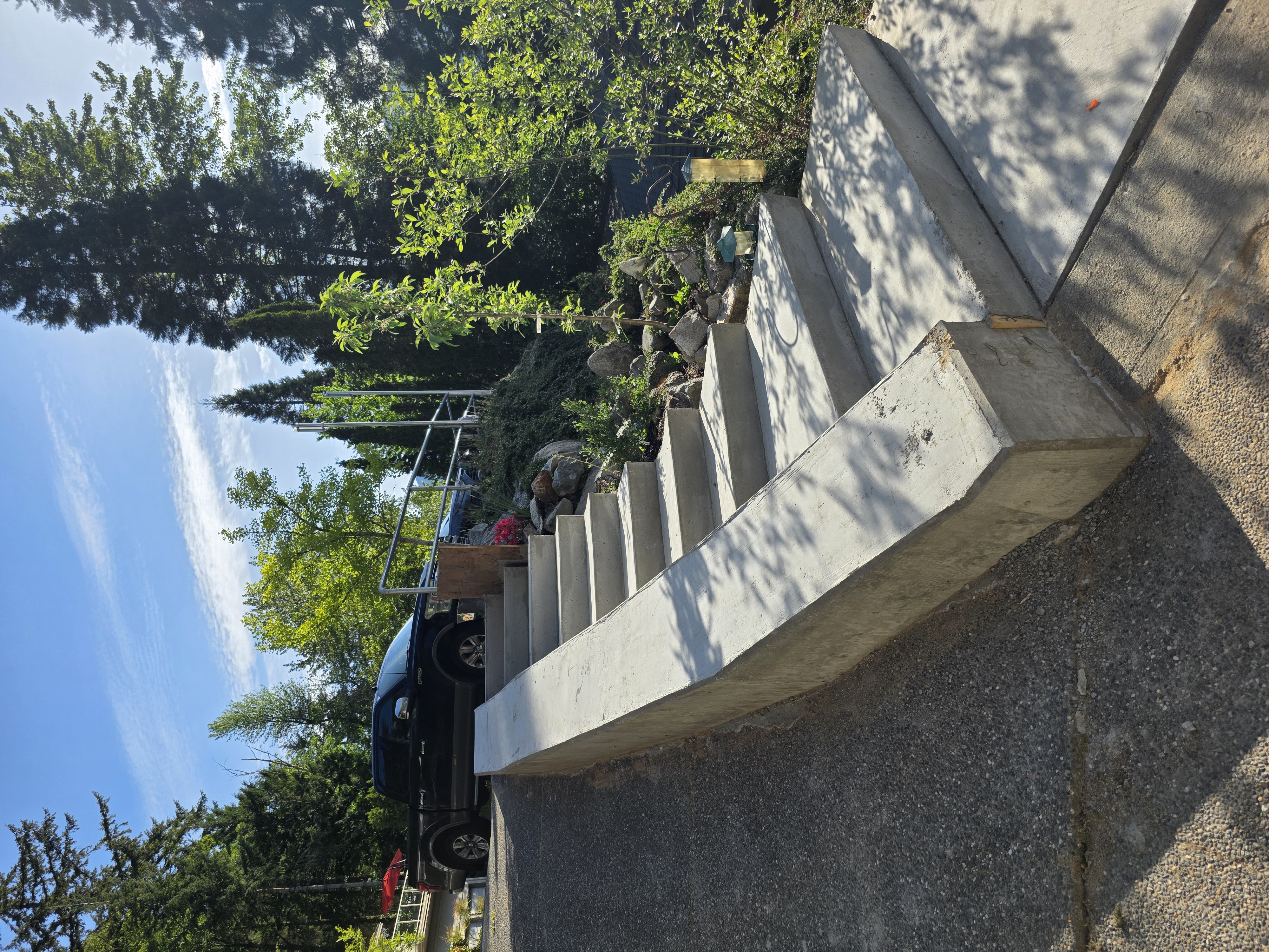 Mohamed's completed concrete stairs side view by Tarak Construction