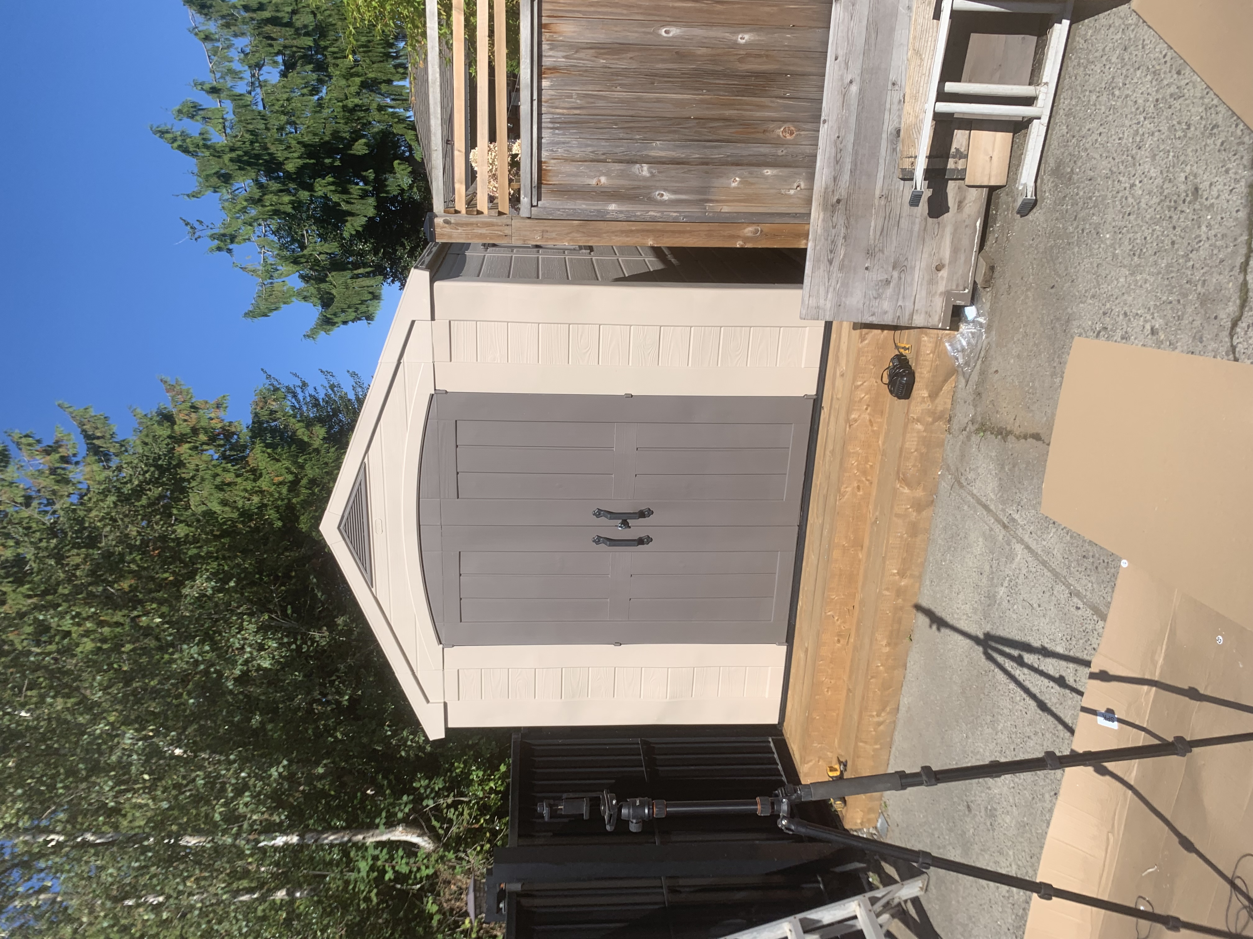 Shirleen's prefab shed assembled on deck built by Tarak Construction