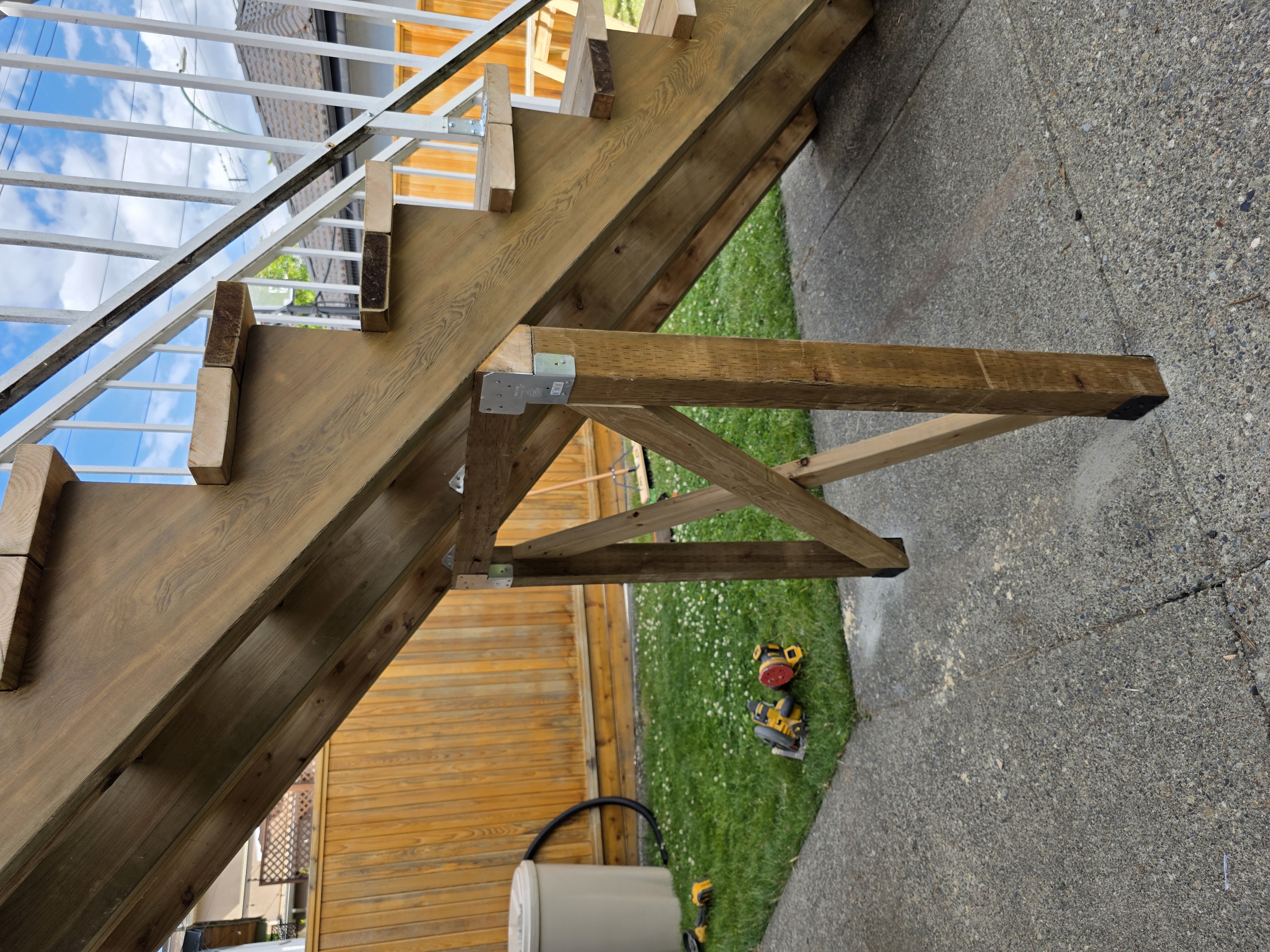 Jeane's stair stringer detail with hardware by Tarak Construction