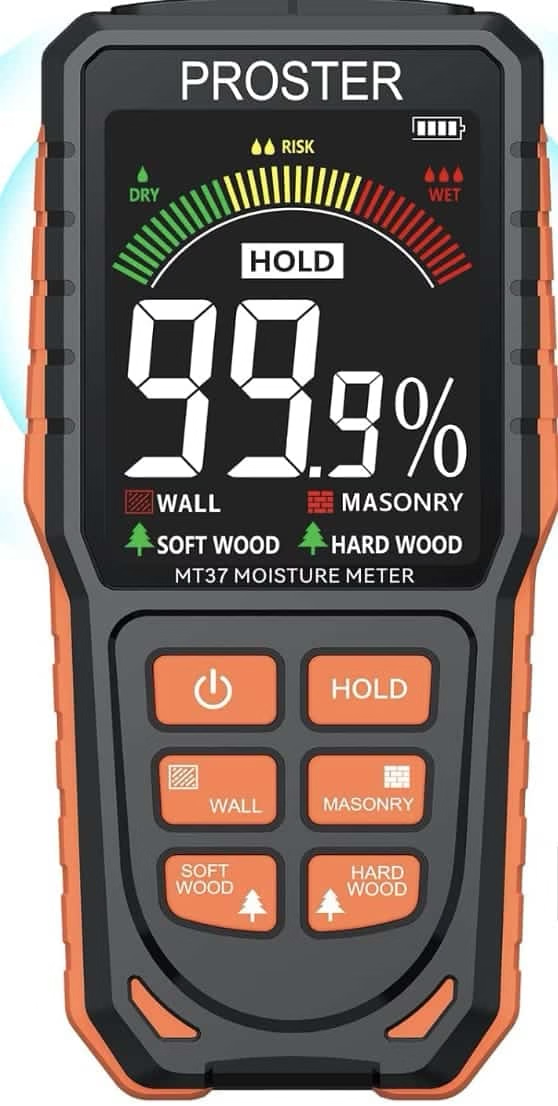 Moisture meter being used during a home inspection