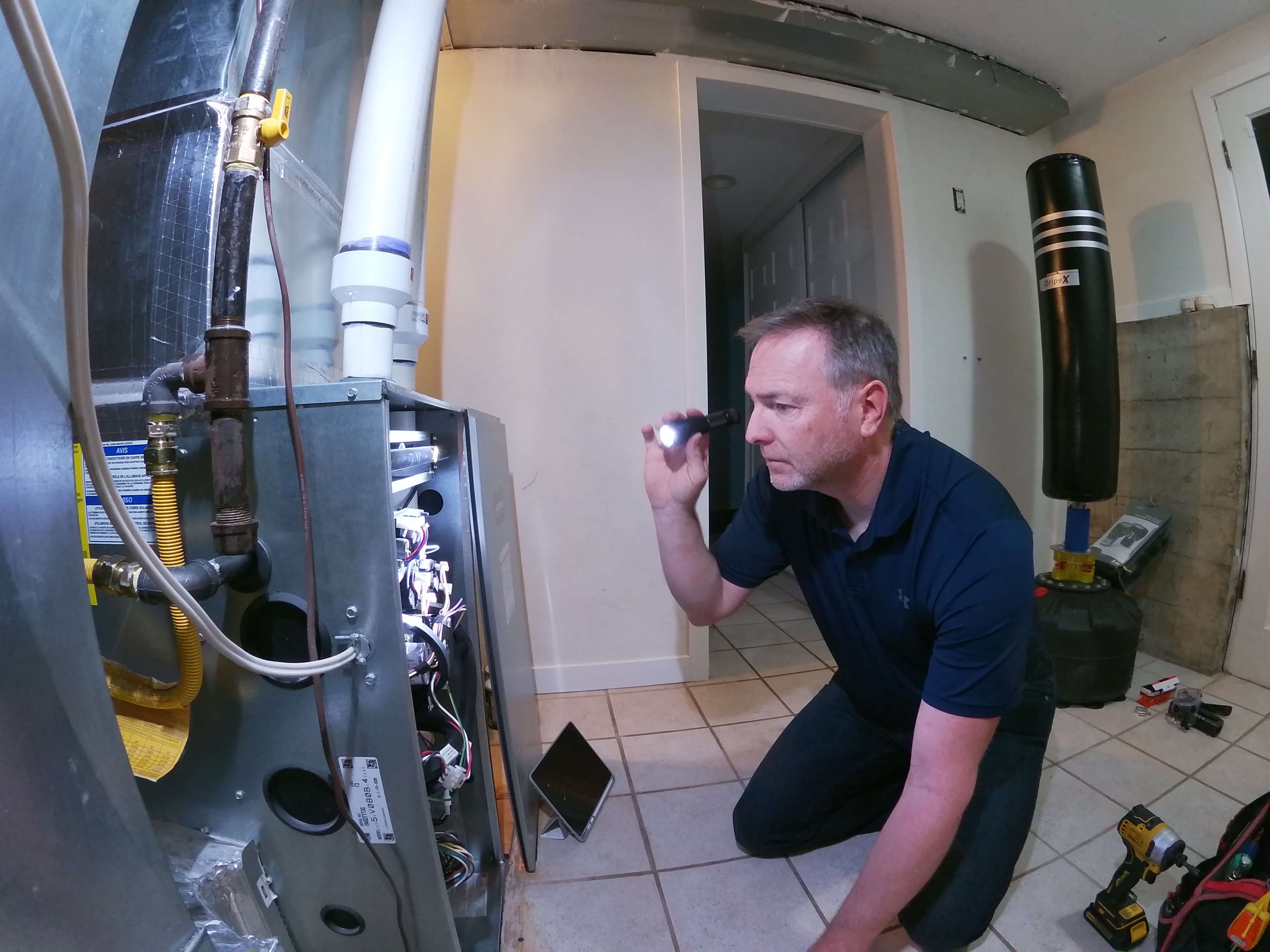 Furnace inspection in Coquitlam home
