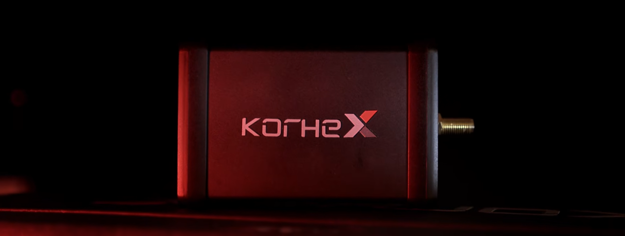 Korhex device with red glow