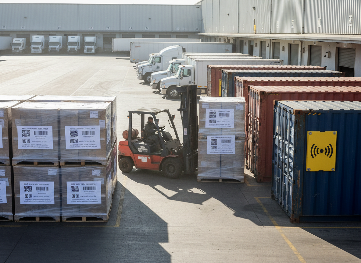 RFID shipping labels on pallets - supply chain tracking and logistics label solutions