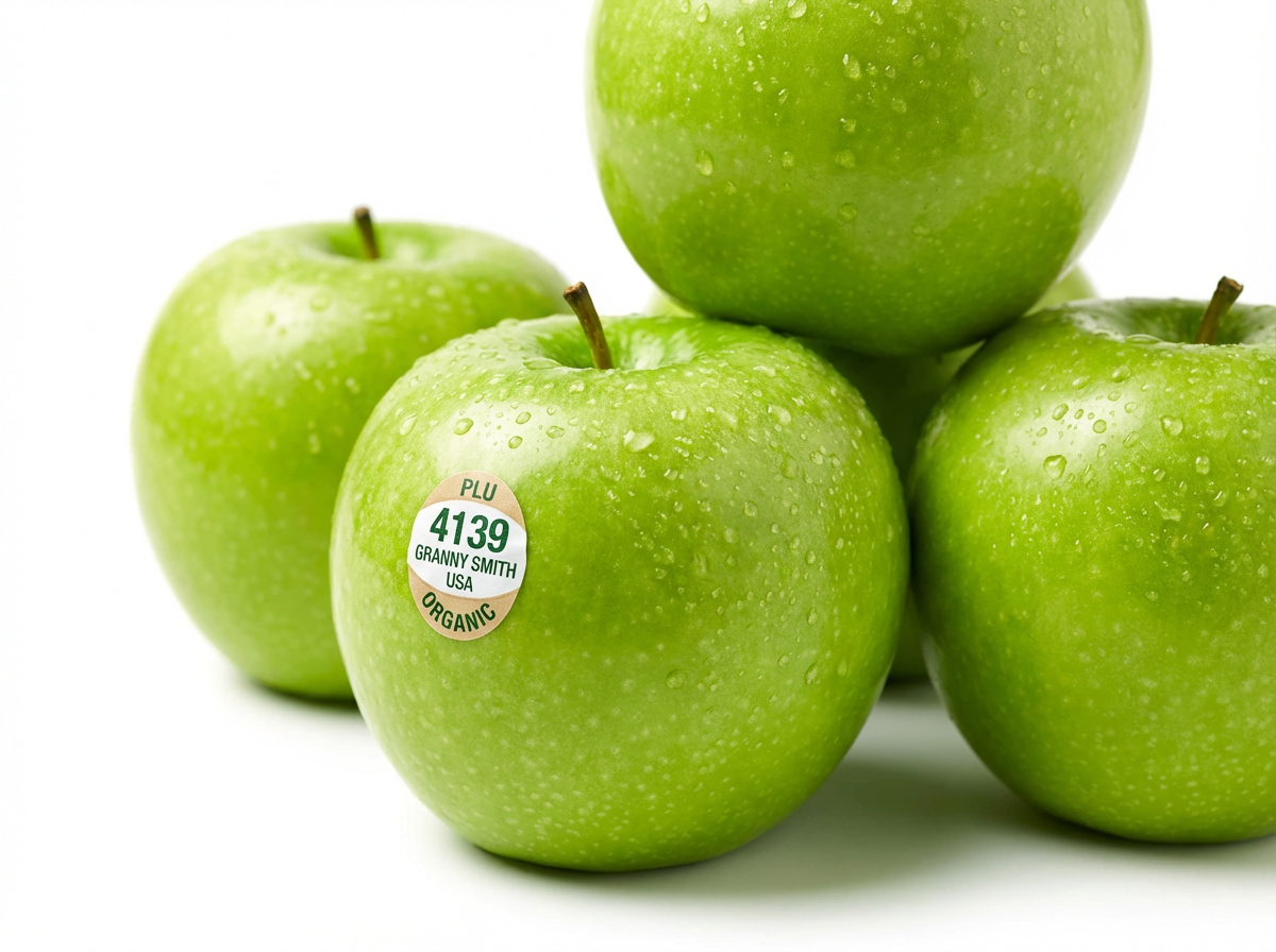 Rome apples with custom PLU sticker labels