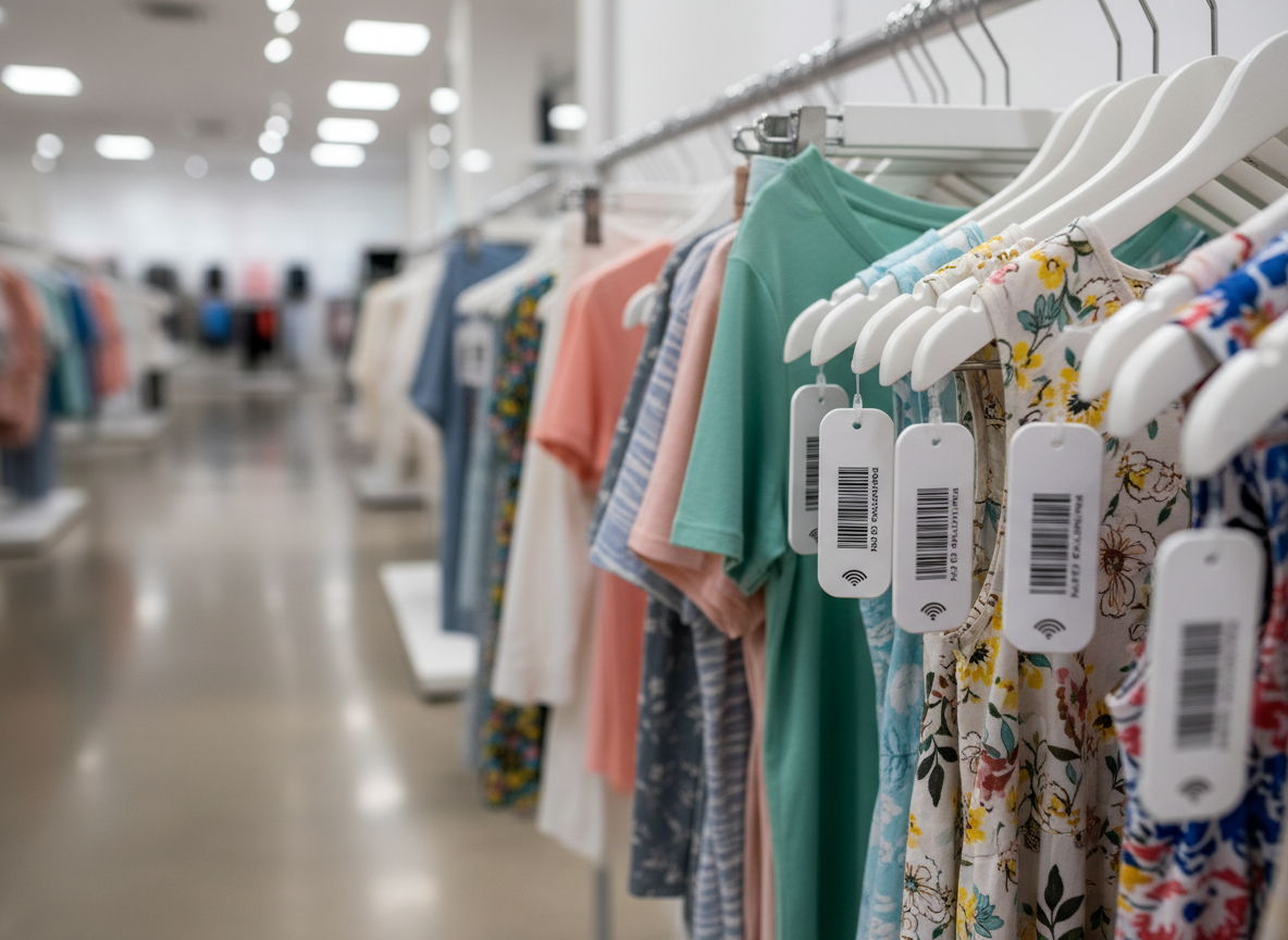 RFID hang tags on retail apparel - item-level tagging for Walmart, Target, Macy's compliance