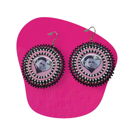 Pink Beaded Earrings by Autumn Belmore