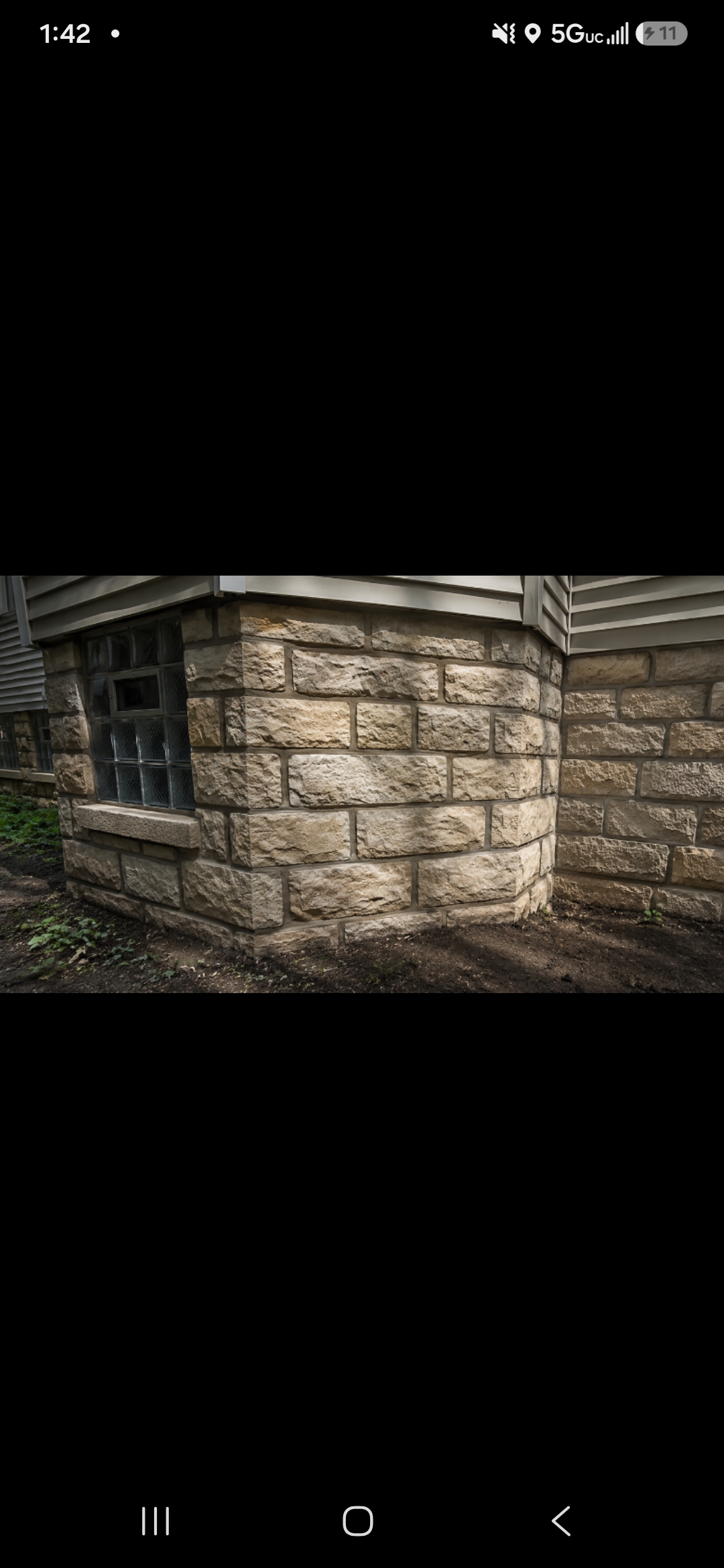 After: Stone Foundation Tuckpointing