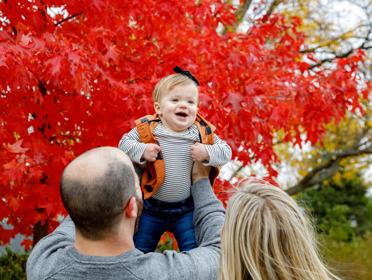 Family portrait outdoors