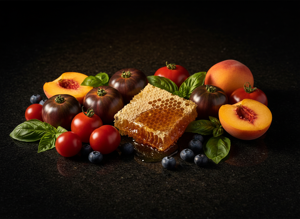 Carolina Bloom — peaches, heirloom tomatoes, and summer ingredients