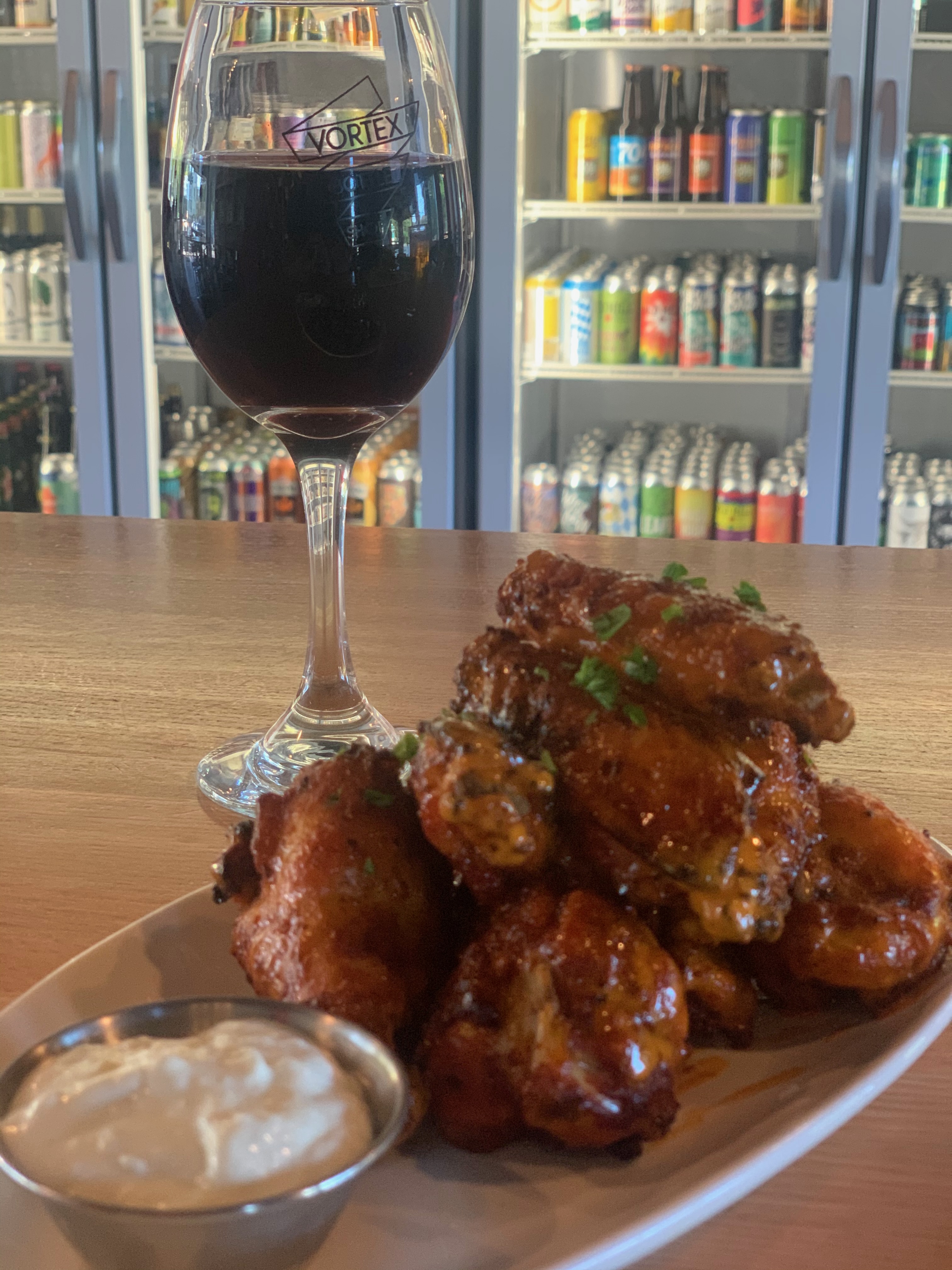 Glazed Vortex wings with dipping sauce