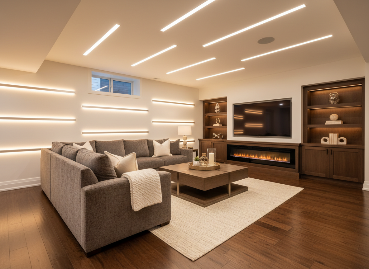 Luxury finished basement remodel