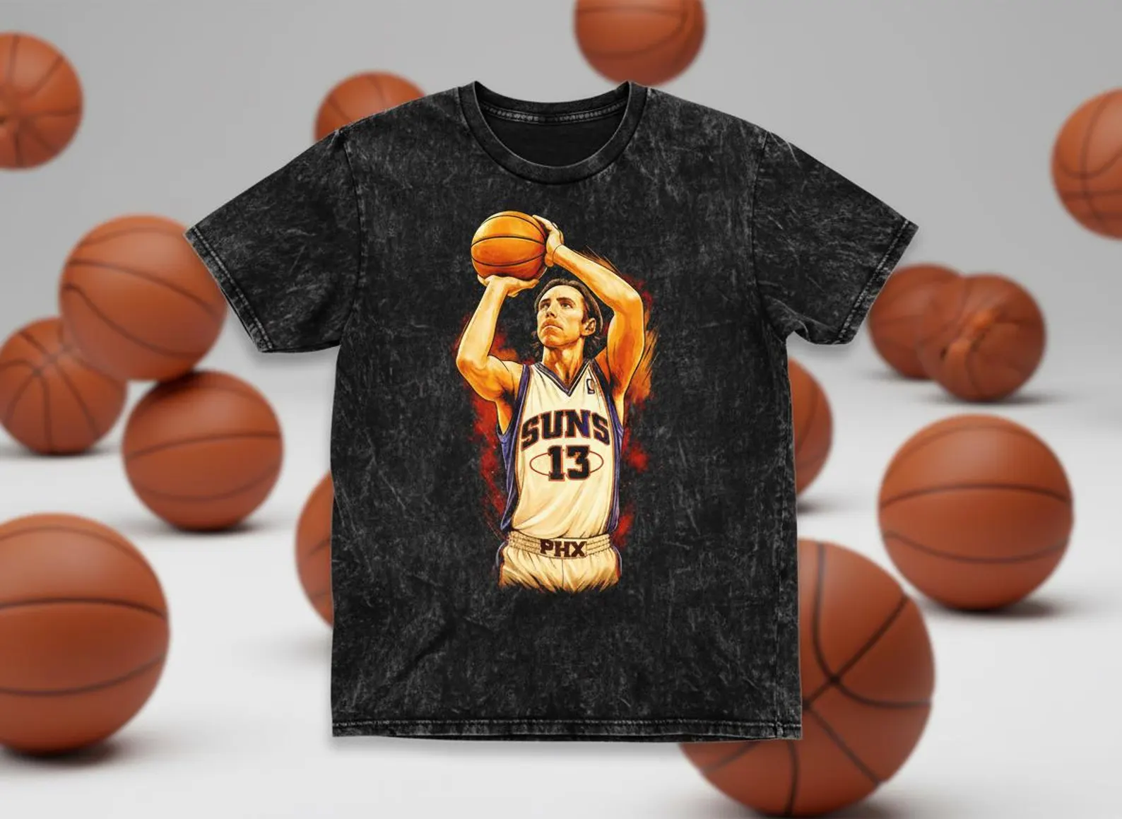 Steve Nash #13 Suns Jumper Throwback Vintage Tee