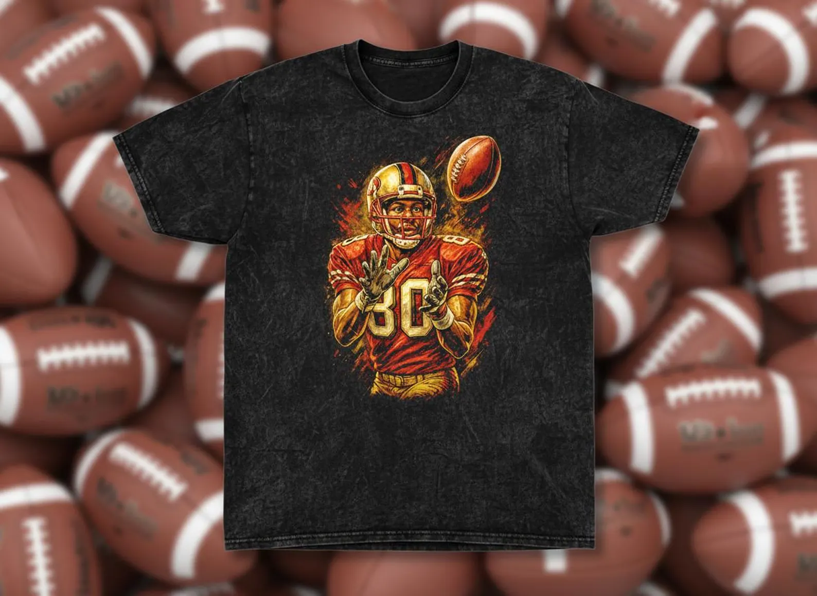 Jerry Rice #80 49ers Receiver Throwback Vintage Tee