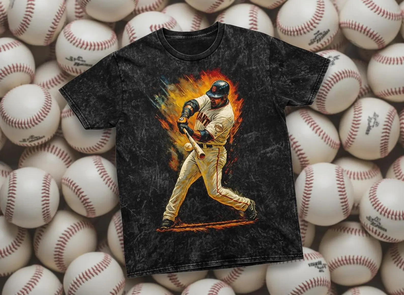 SF Giants Batter Fire Throwback Vintage Tee