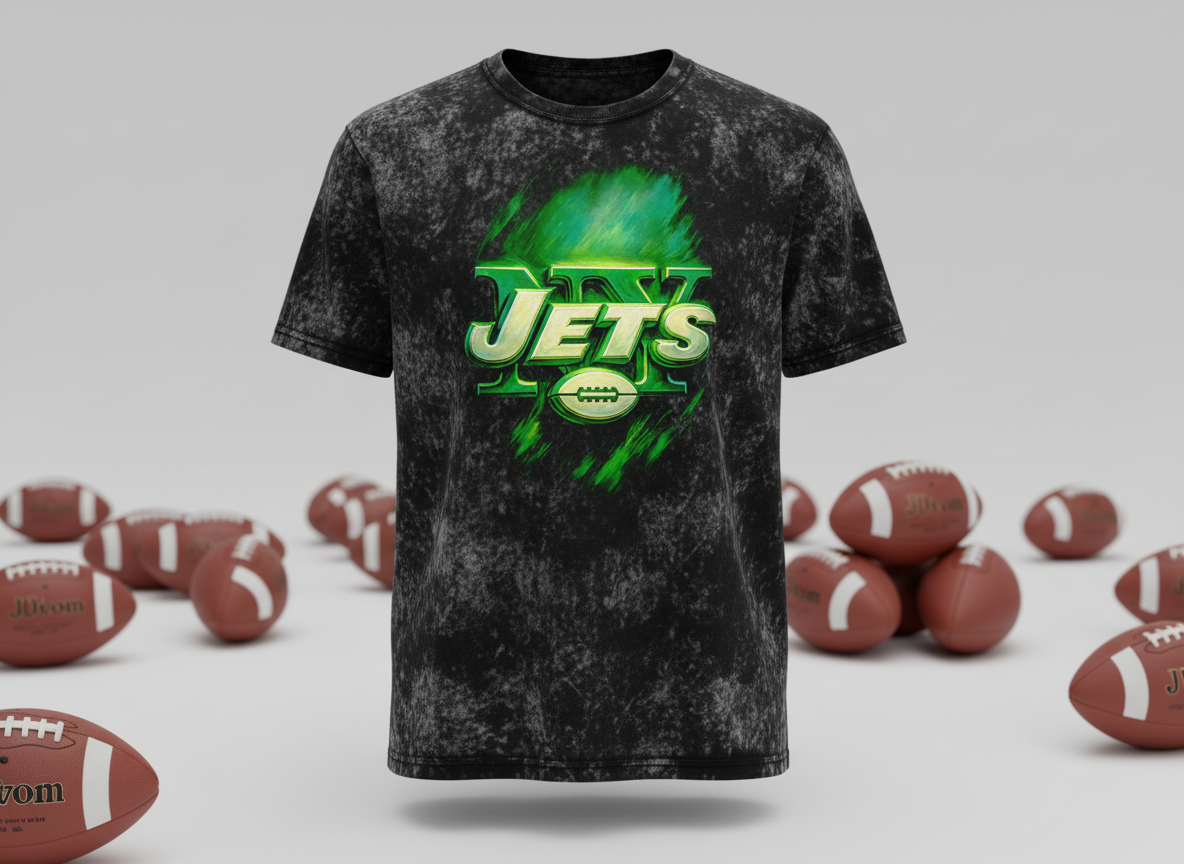 New York Jets Logo Stonewash Throwback Vintage Tee