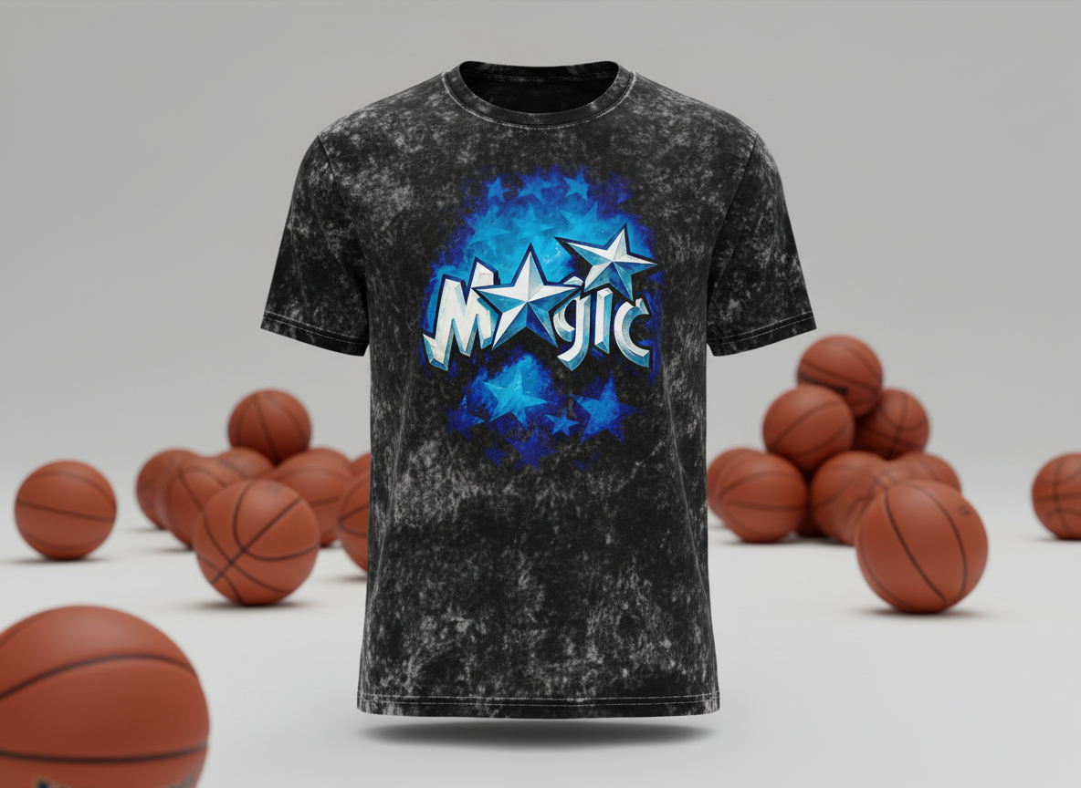 Orlando Magic Logo Stonewash Throwback Vintage Tee