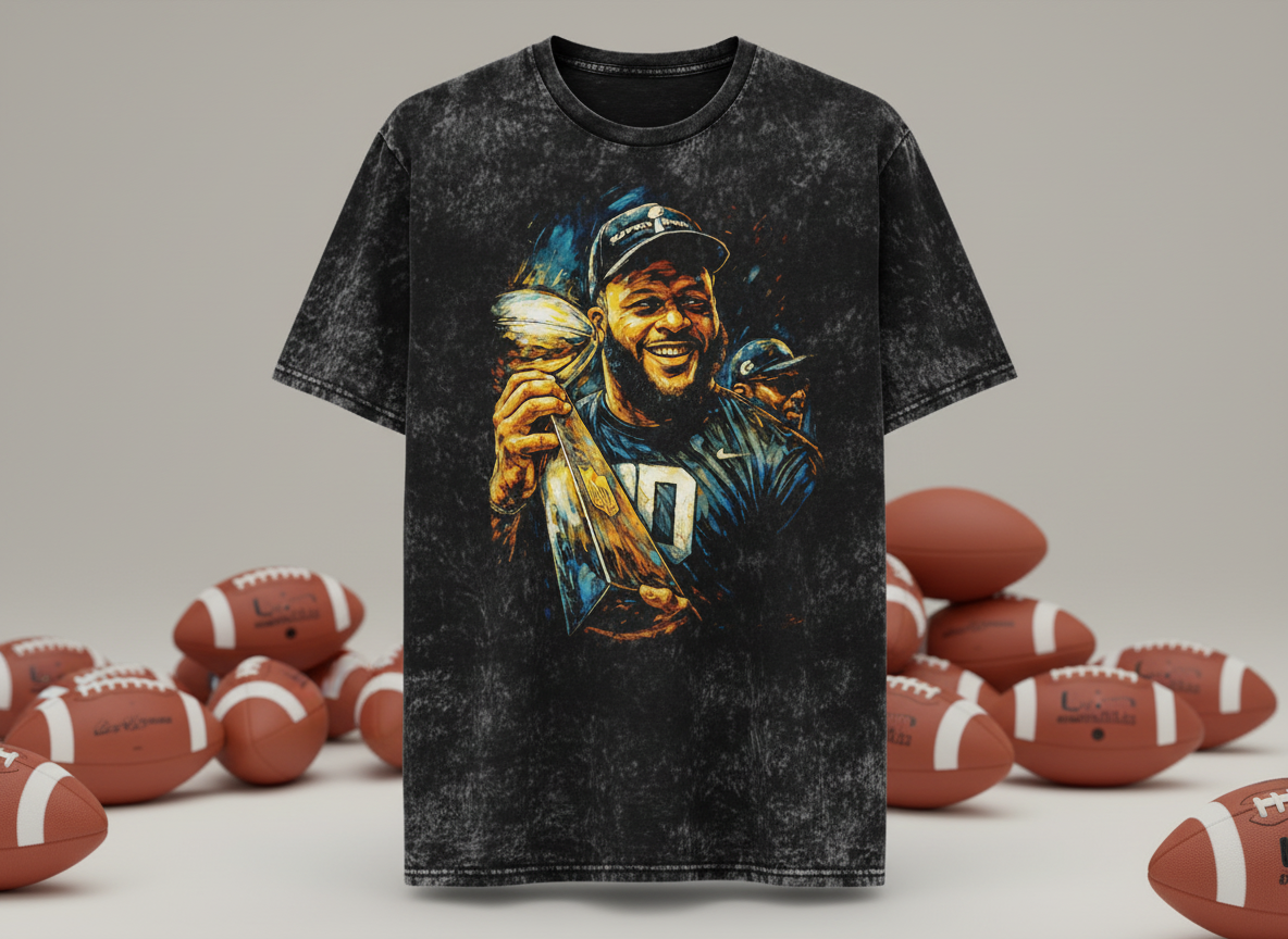 Aaron Donald #99 Rams Trophy Throwback Vintage Tee