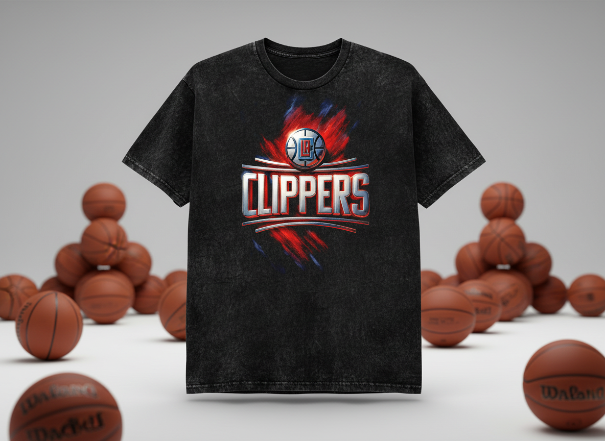 LA Clippers Logo Stonewash Throwback Vintage Tee