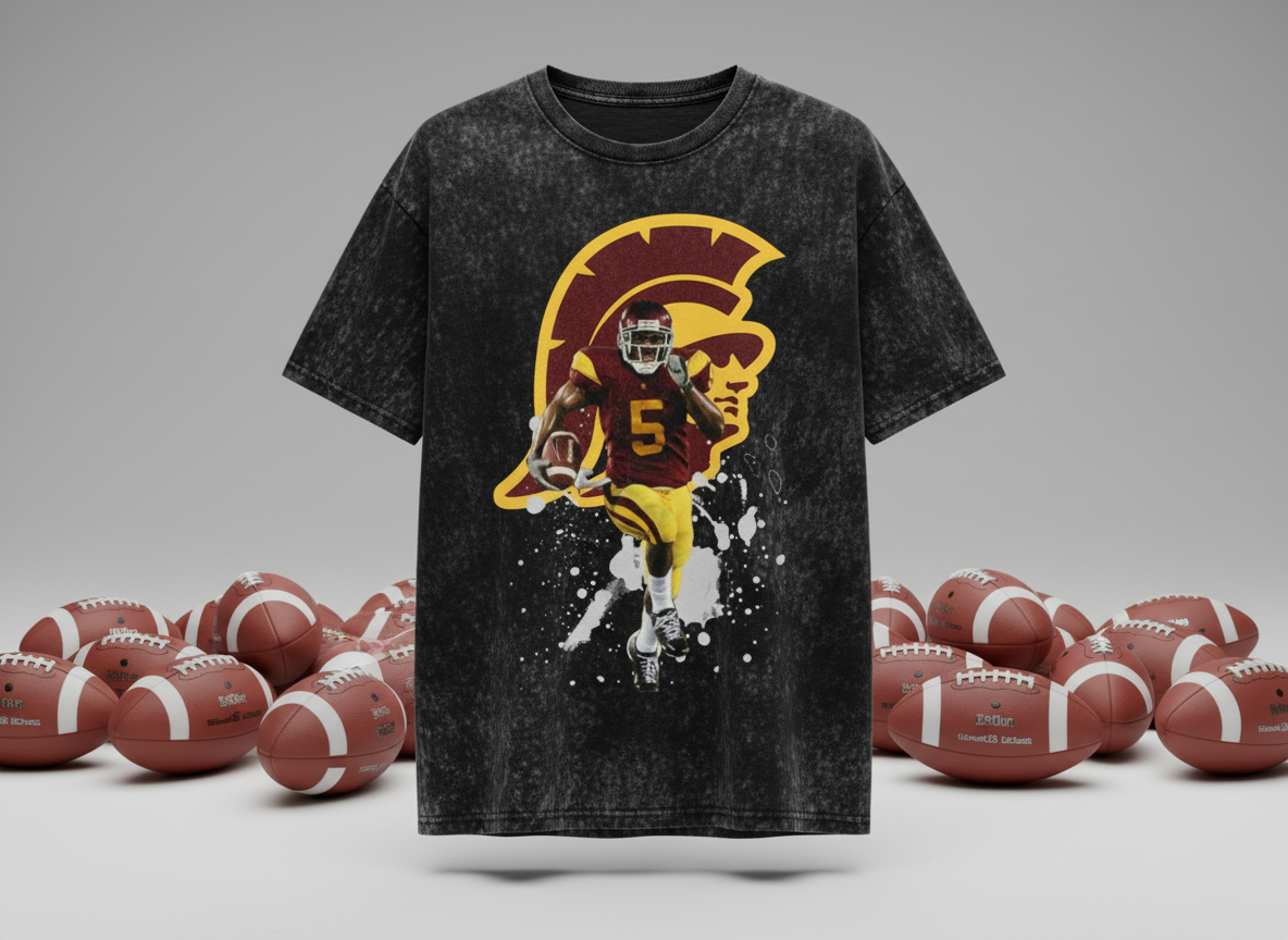 Reggie Bush #5 USC Trojans Throwback Vintage Tee