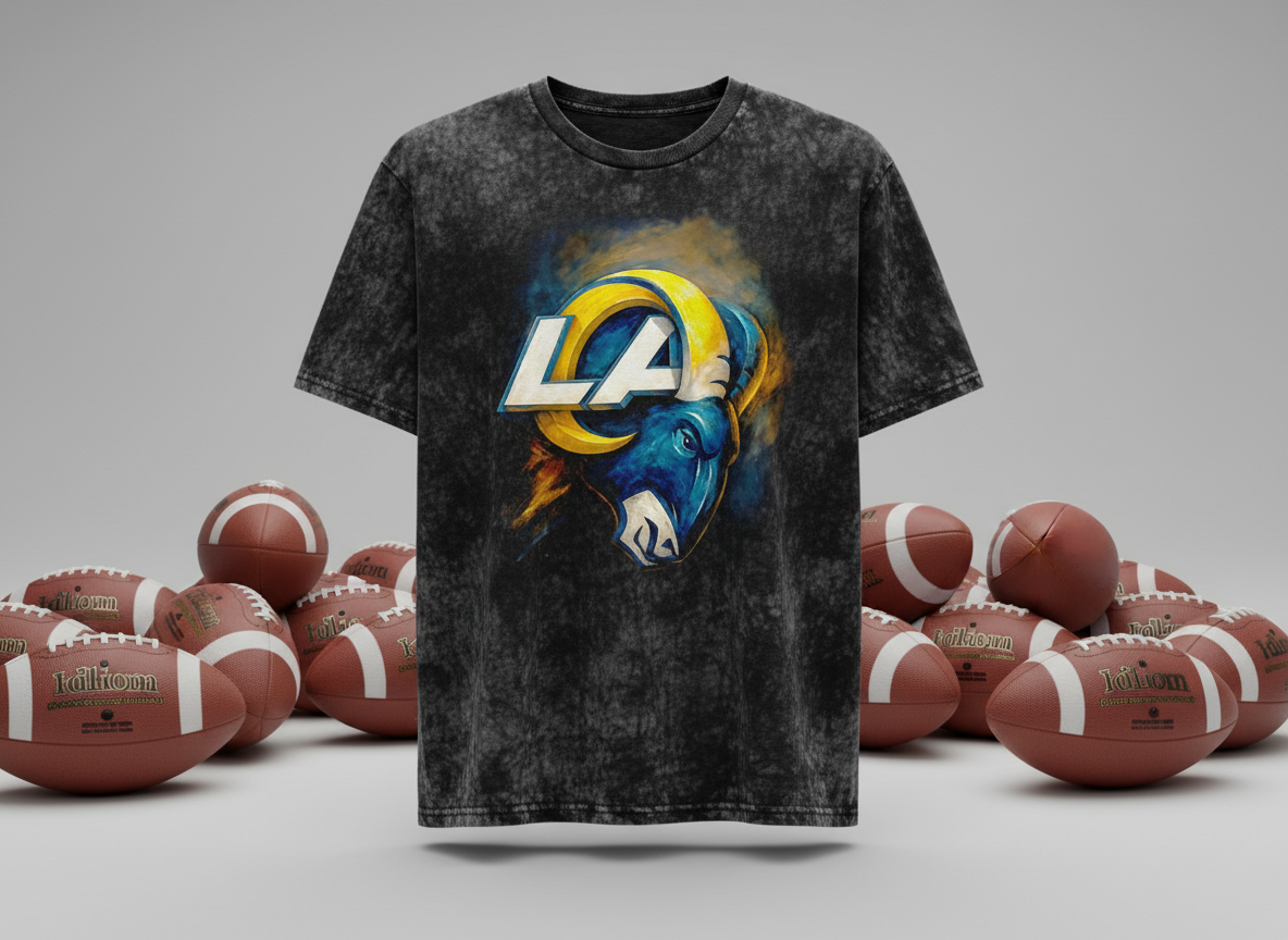 LA Rams Logo Stonewash Throwback Vintage Tee