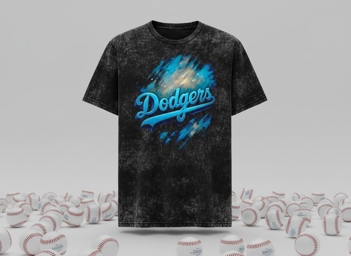 Los Angeles Dodgers Logo Stonewash Throwback Vintage Tee