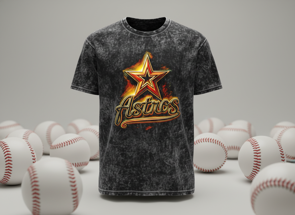 Houston Astros Logo Stonewash Throwback Vintage Tee