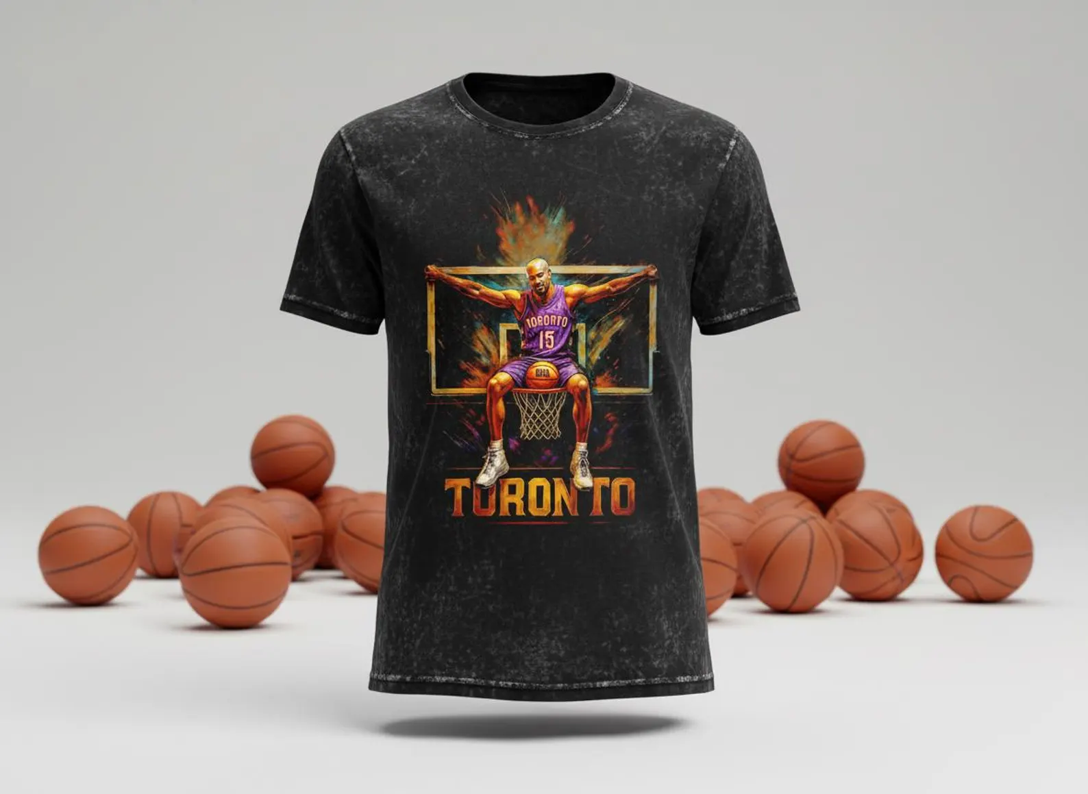 Vince Carter Toronto Dunk Throwback Vintage Tee