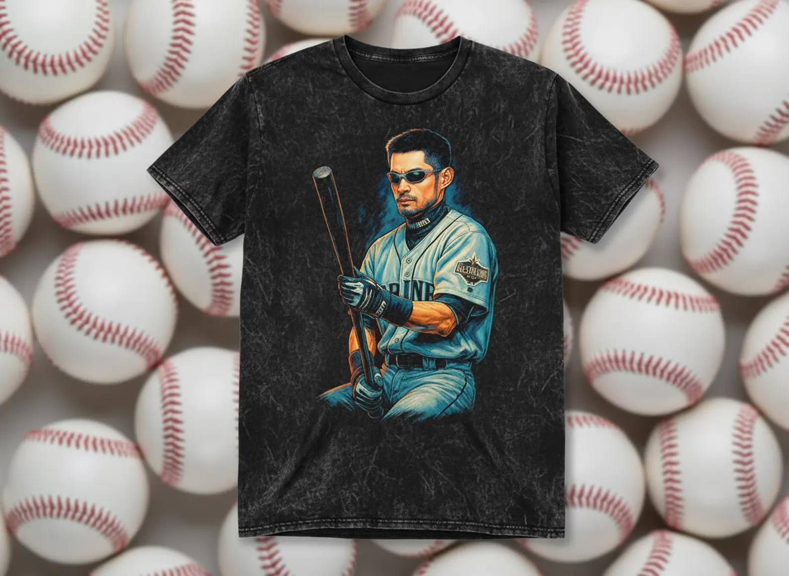 Ichiro #51 Mariners Batter Throwback Vintage Tee