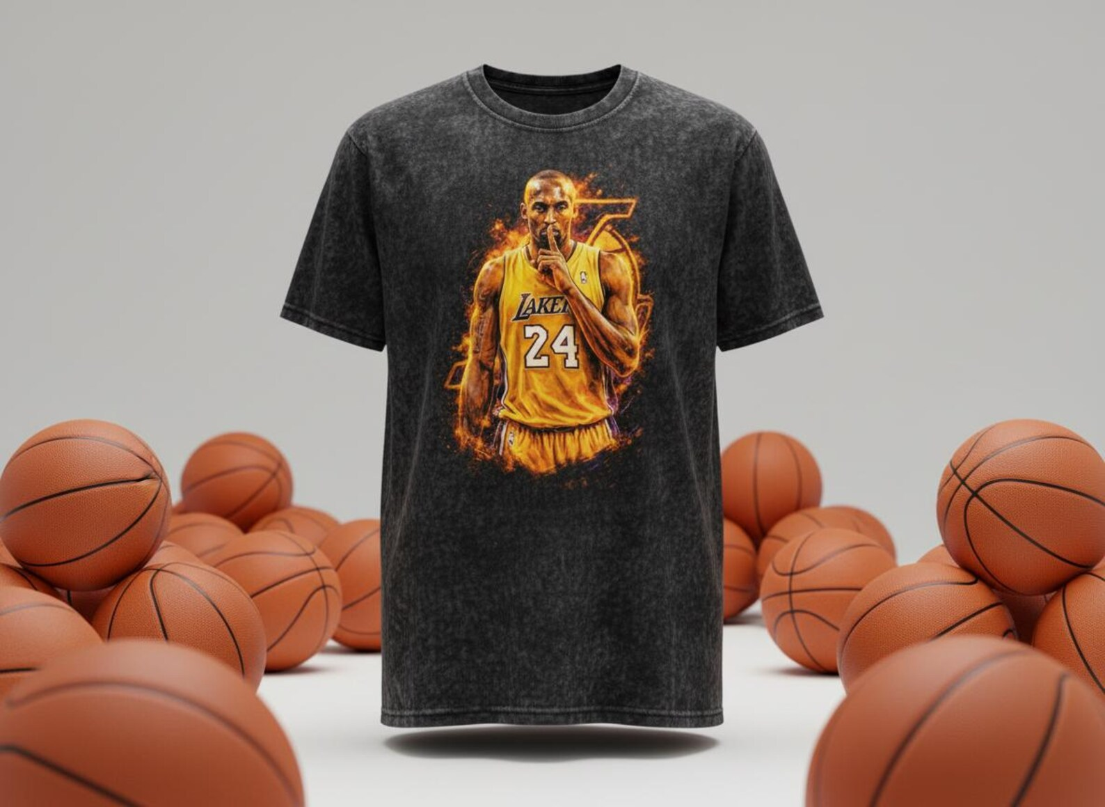 Kobe #24 Lakers Fire Throwback Vintage Tee