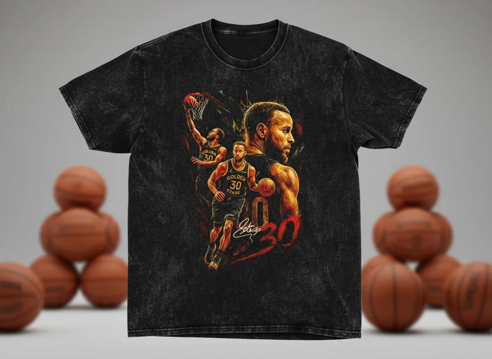 Curry #30 Warriors Signature Throwback Vintage Tee
