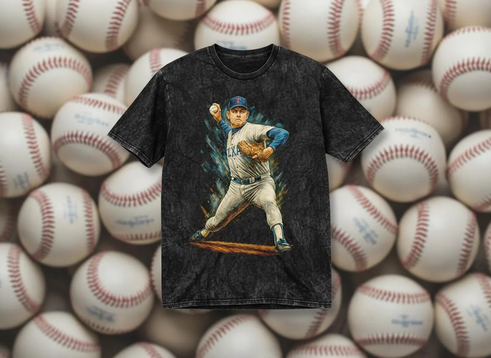 Nolan Ryan Texas Rangers Throwback Vintage Tee
