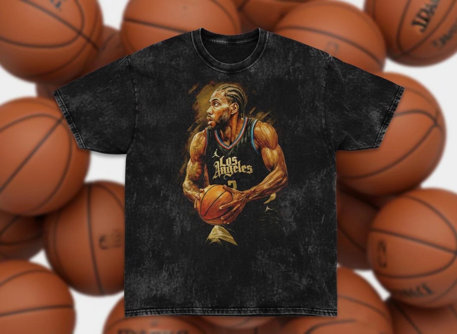 Kawhi Leonard LA Clippers Throwback Vintage Tee