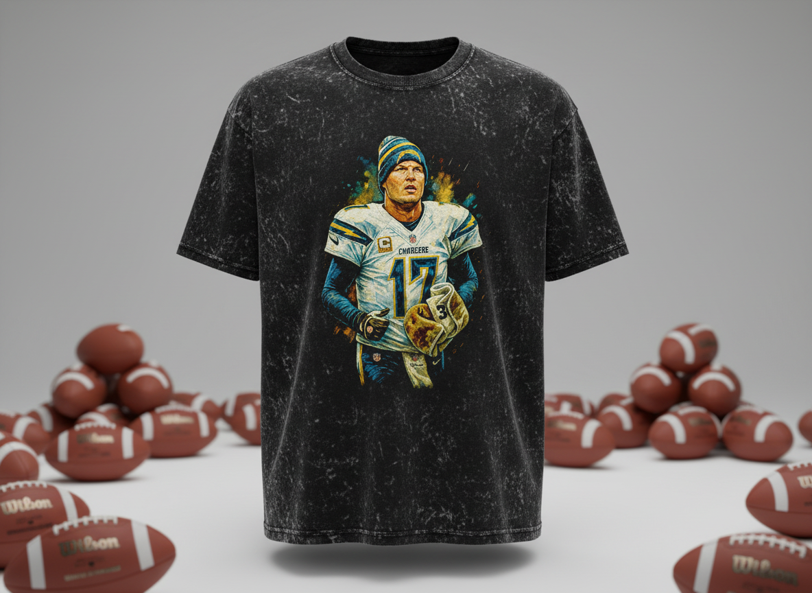 Philip Rivers #17 Chargers Beanie Throwback Vintage Tee