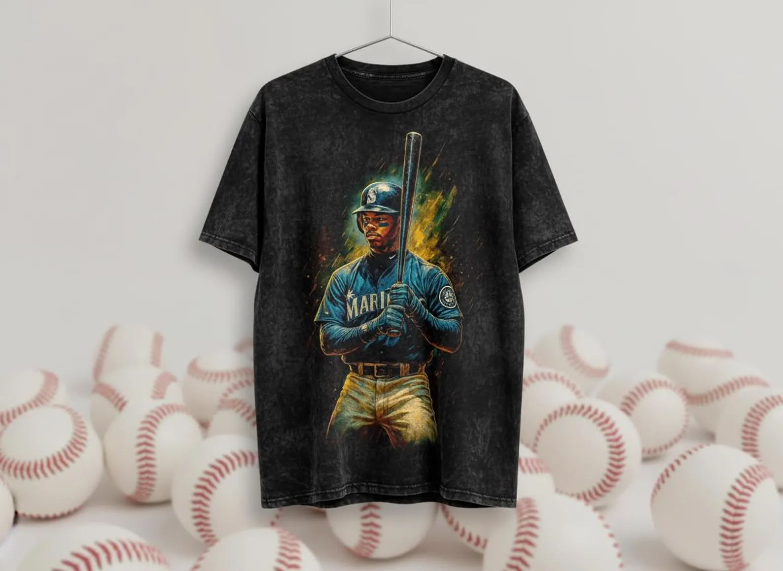 Ken Griffey Jr. #24 Mariners Batter Throwback Vintage Tee