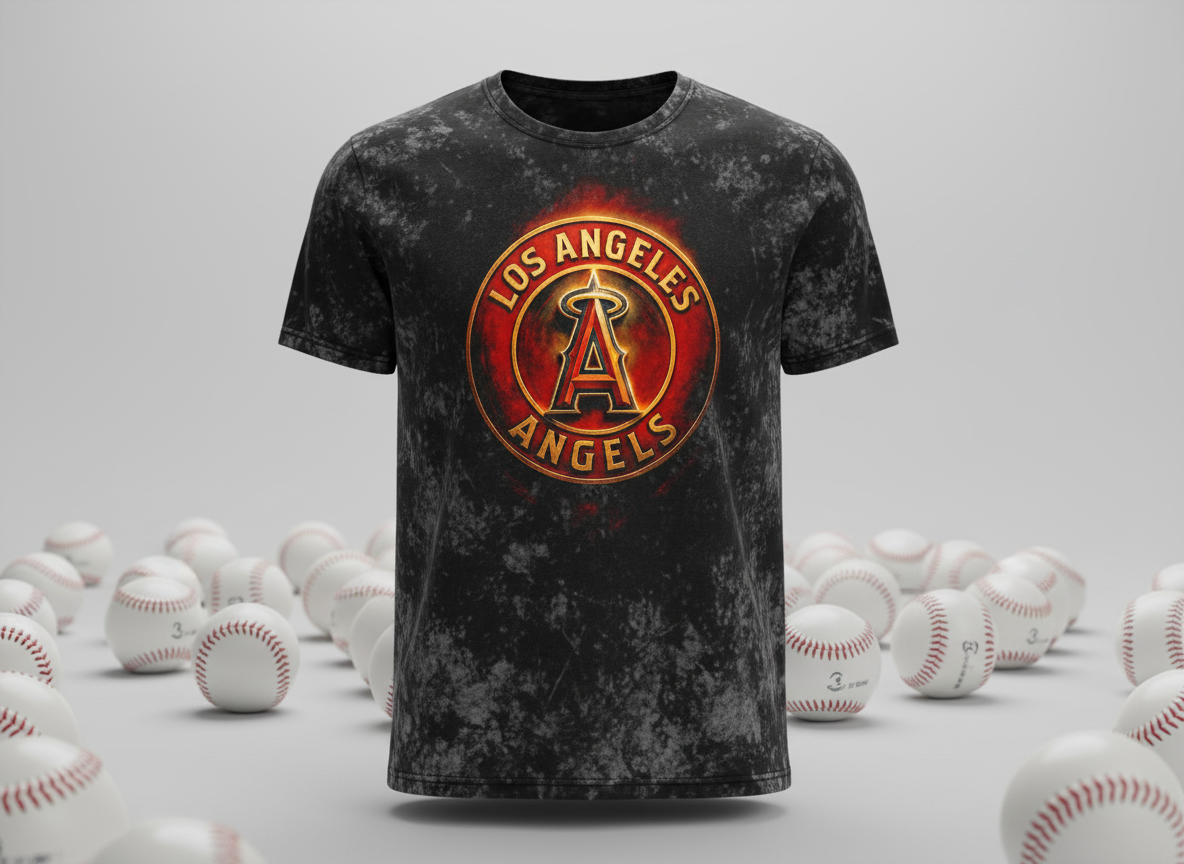 Los Angeles Angels Circle Logo Stonewash Throwback Vintage Tee