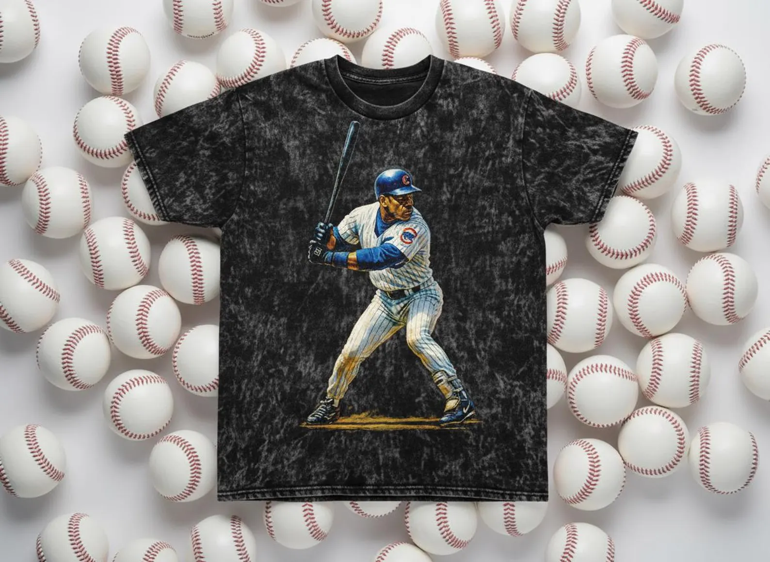 Sammy Sosa #21 Cubs Batter Throwback Vintage Tee