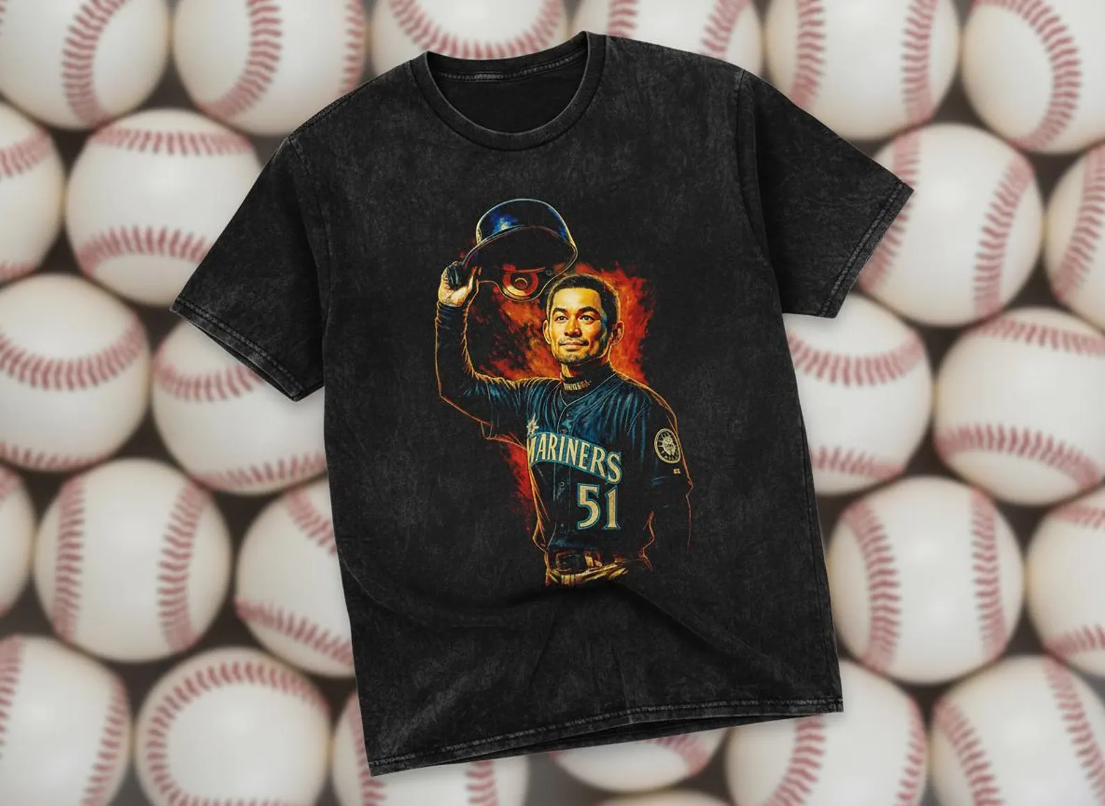 Ichiro #51 Seattle Mariners Throwback Vintage Tee