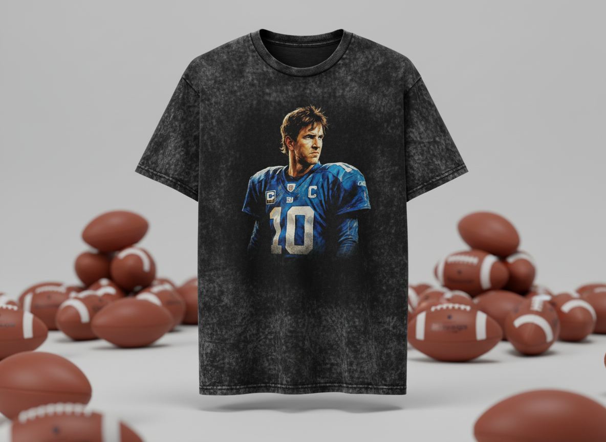 Eli Manning #10 Giants Portrait Throwback Vintage Tee