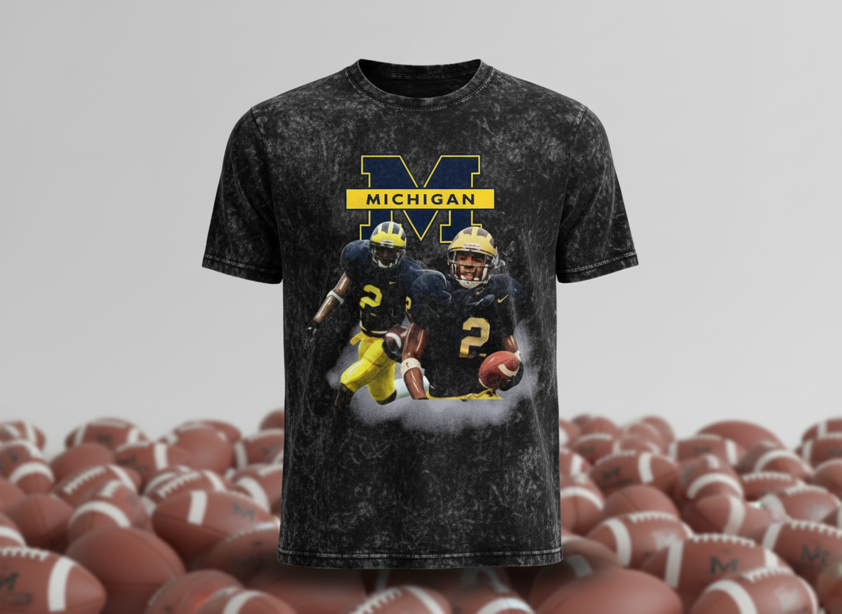 Charles Woodson #2 Michigan Wolverines Throwback Vintage Tee