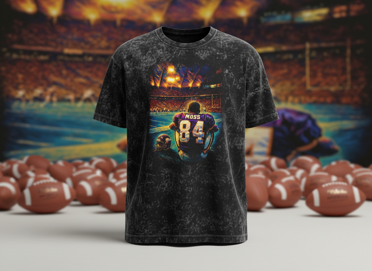 Randy Moss #84 Vikings Stadium Throwback Vintage Tee