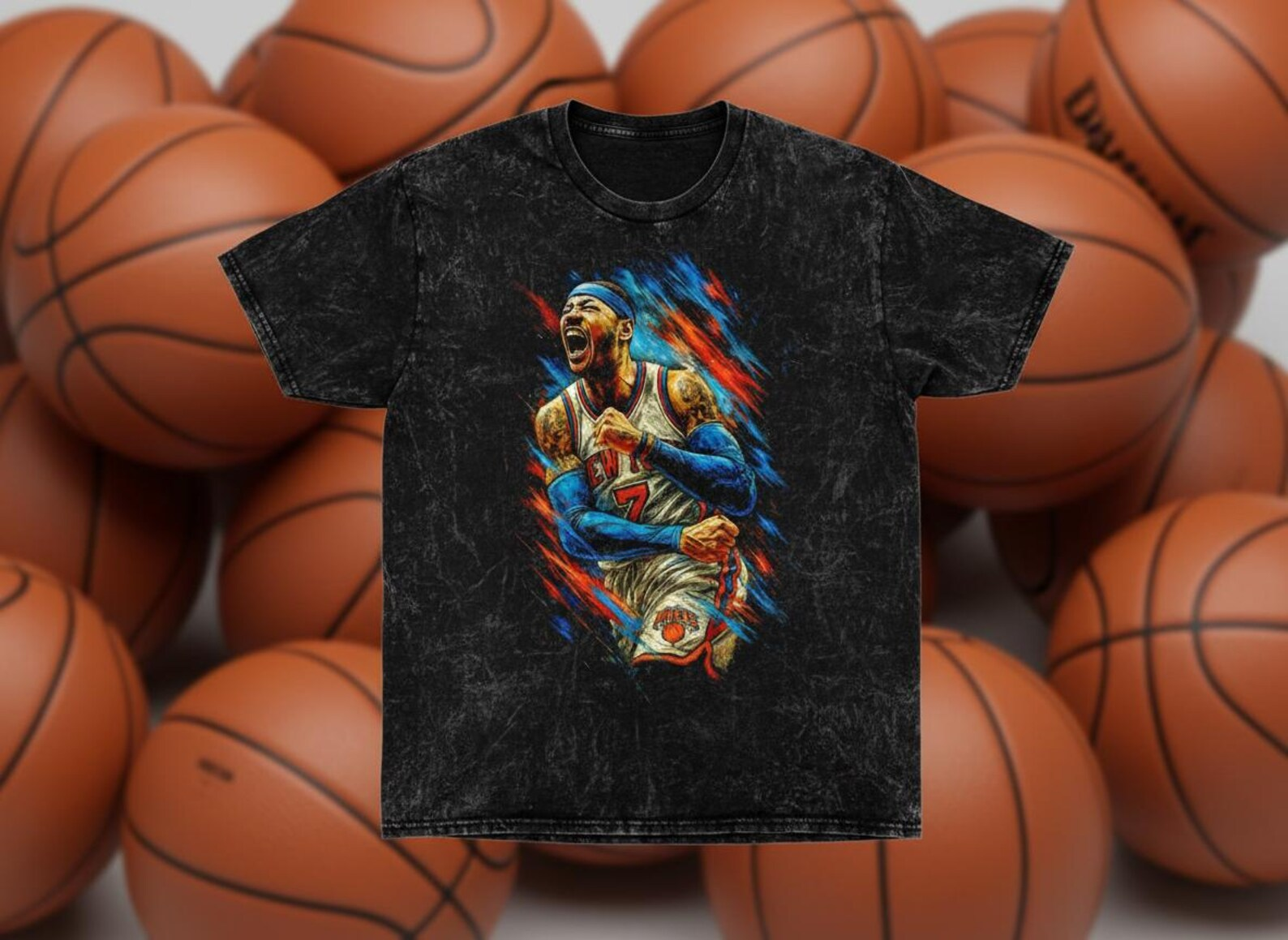 Carmelo #7 Knicks Hype Throwback Vintage Tee