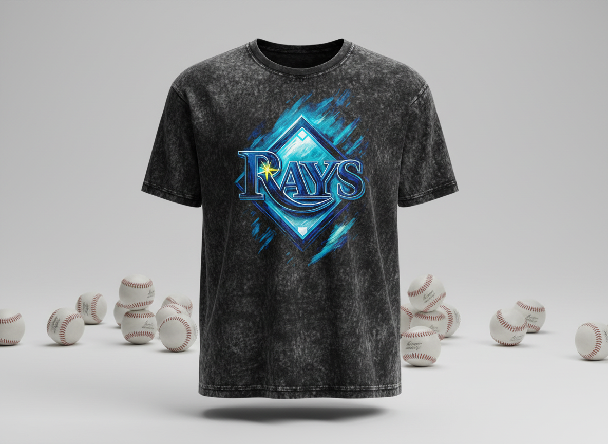 Tampa Bay Rays Logo Stonewash Throwback Vintage Tee